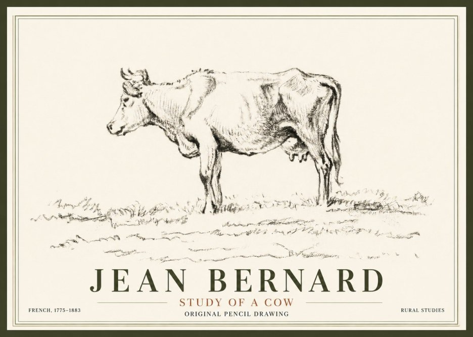 Jean Bernard Study of a Cow III No5 - Plakat