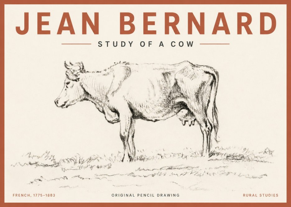 Jean Bernard Study of a Cow III No6 - Plakat