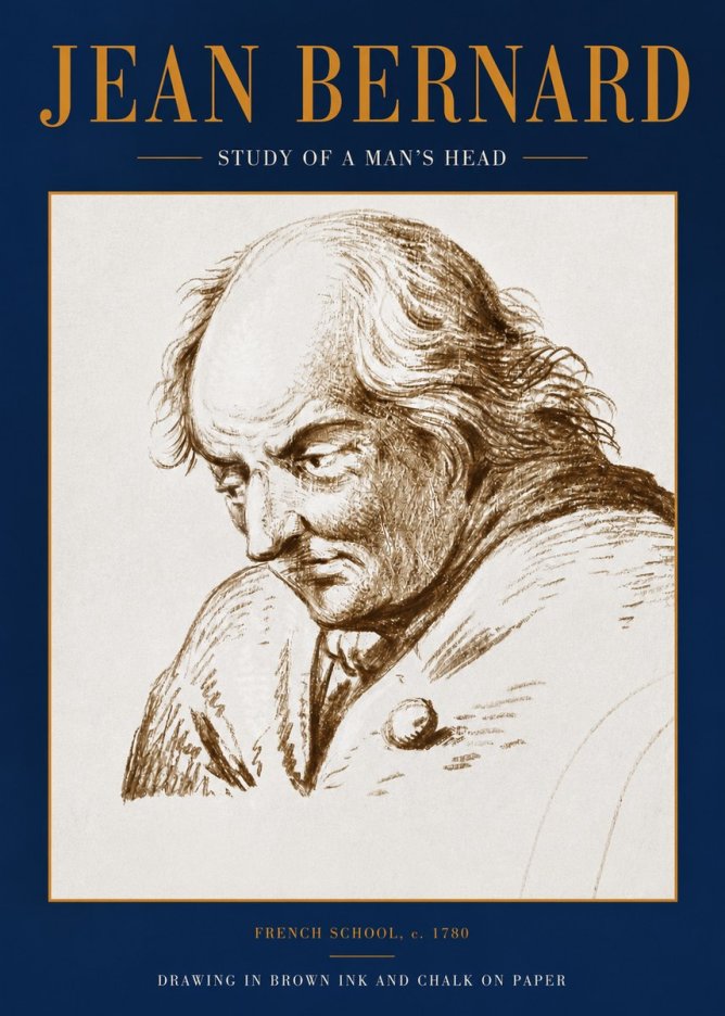 Jean Bernard Study of a Man's Head No3 - Plakat