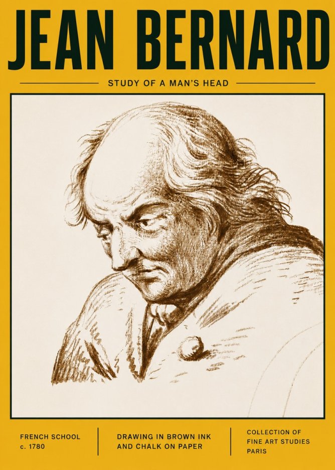 Jean Bernard Study of a Man's Head No6 - Plakat