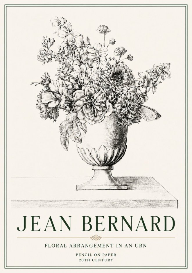 Jean Bernard Floral Arrangement in an Urn No4 - Plakat