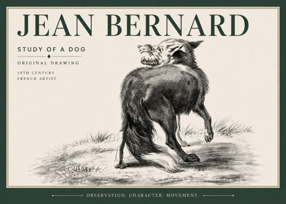 Jean Bernard Study of a Dog II No6 - Plakat
