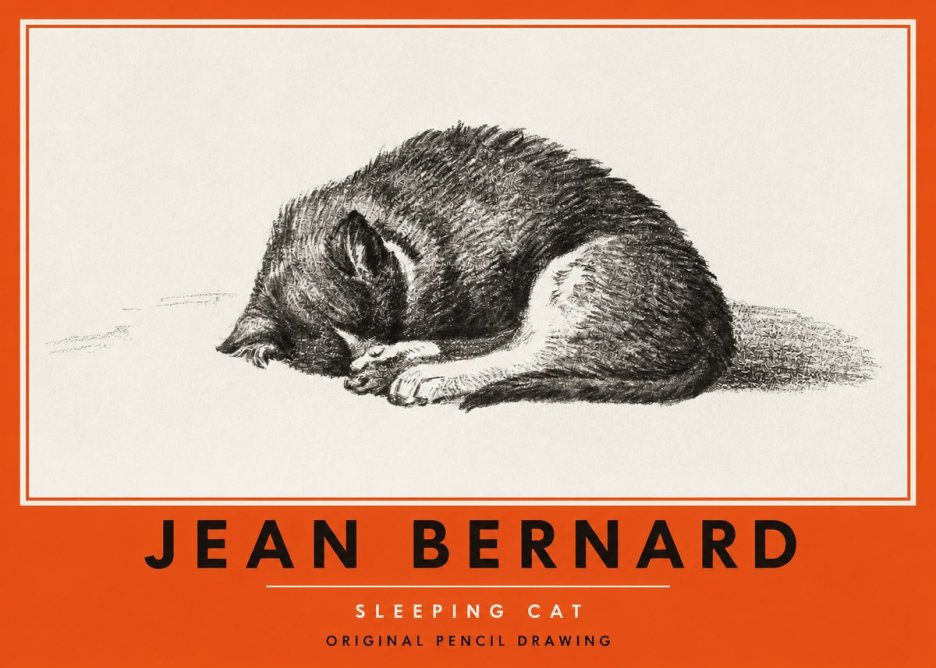 Jean Bernard Sleeping Cat III No2 - Plakat