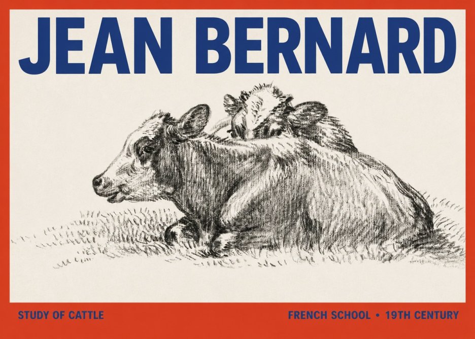 Jean Bernard Study of Cows No3 - Plakat