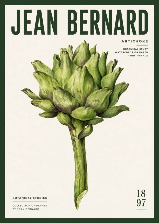 Jean Bernard Green Artichoke No6 - Plakat