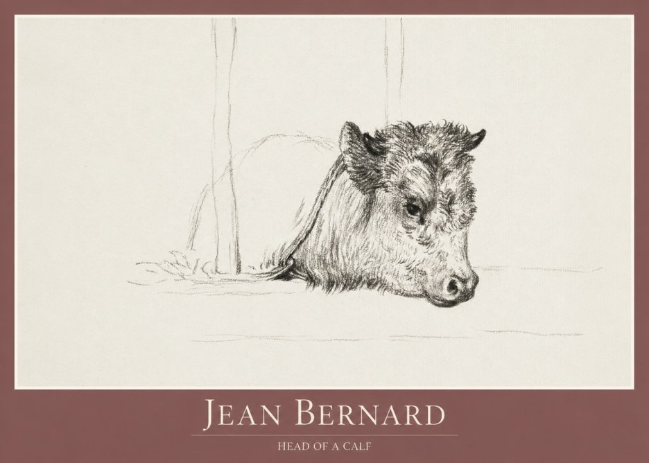 Jean Bernard Study of a Calf I No2 - Plakat