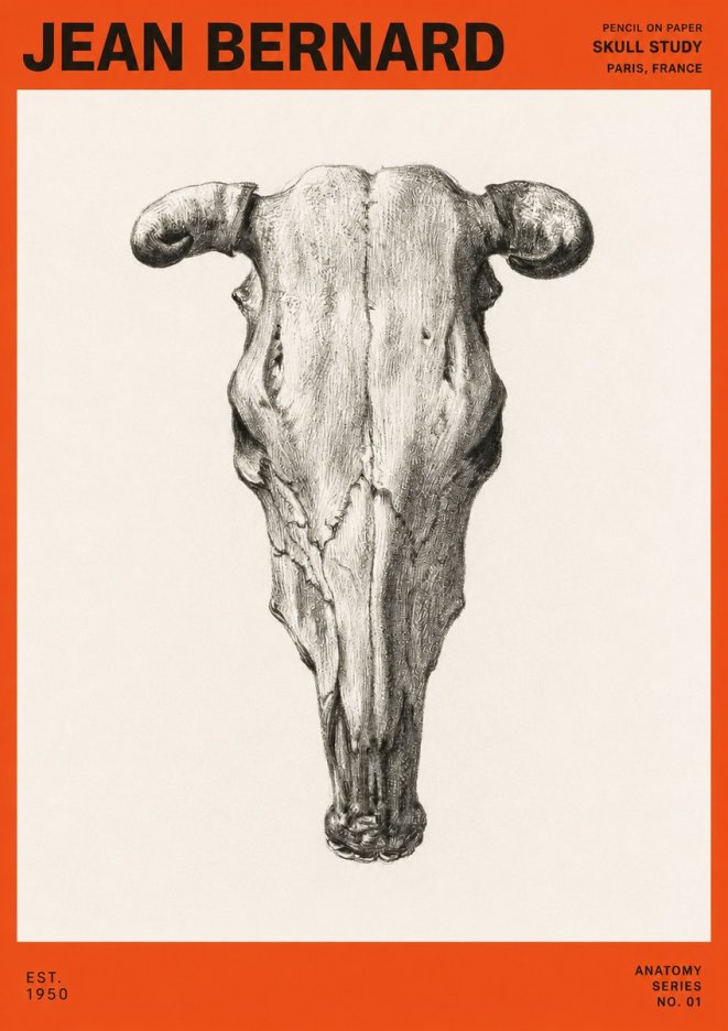 Jean Bernard Skull Study No3 - Plakat