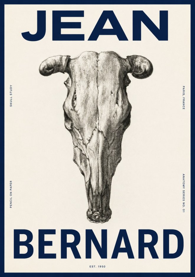 Jean Bernard Skull Study No4 - Plakat