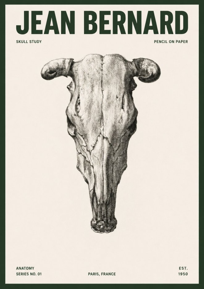 Jean Bernard Skull Study No5 - Plakat