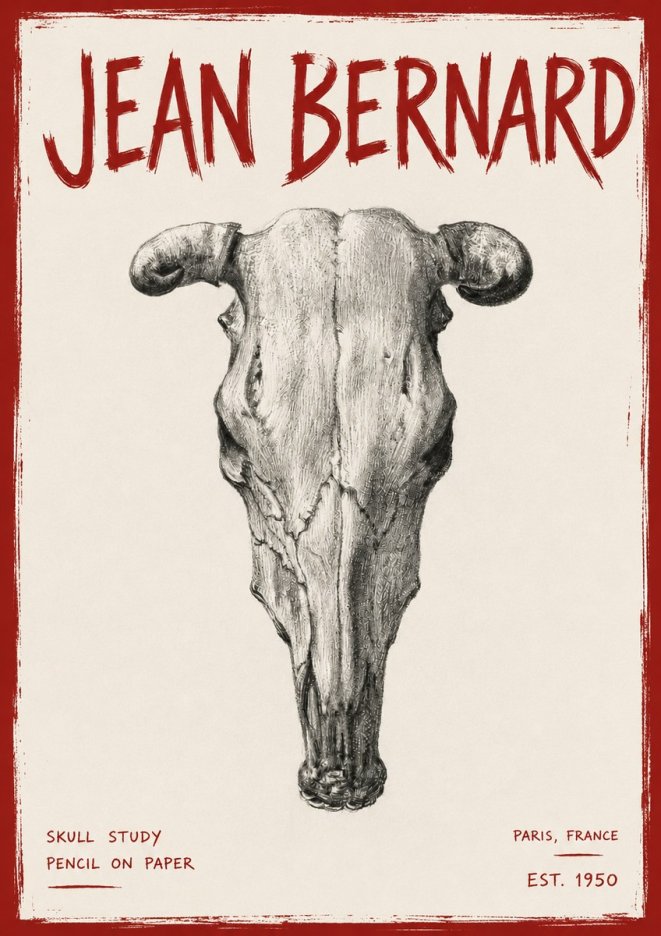 Jean Bernard Skull Study No6 - Plakat
