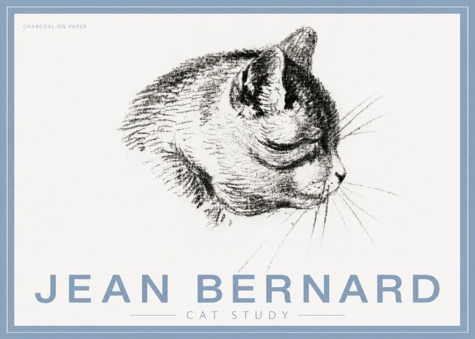 Jean Bernard Cat Study IV No5 - Plakat