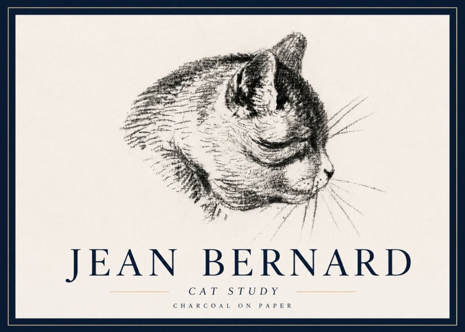 Jean Bernard Cat Study IV No6 - Plakat