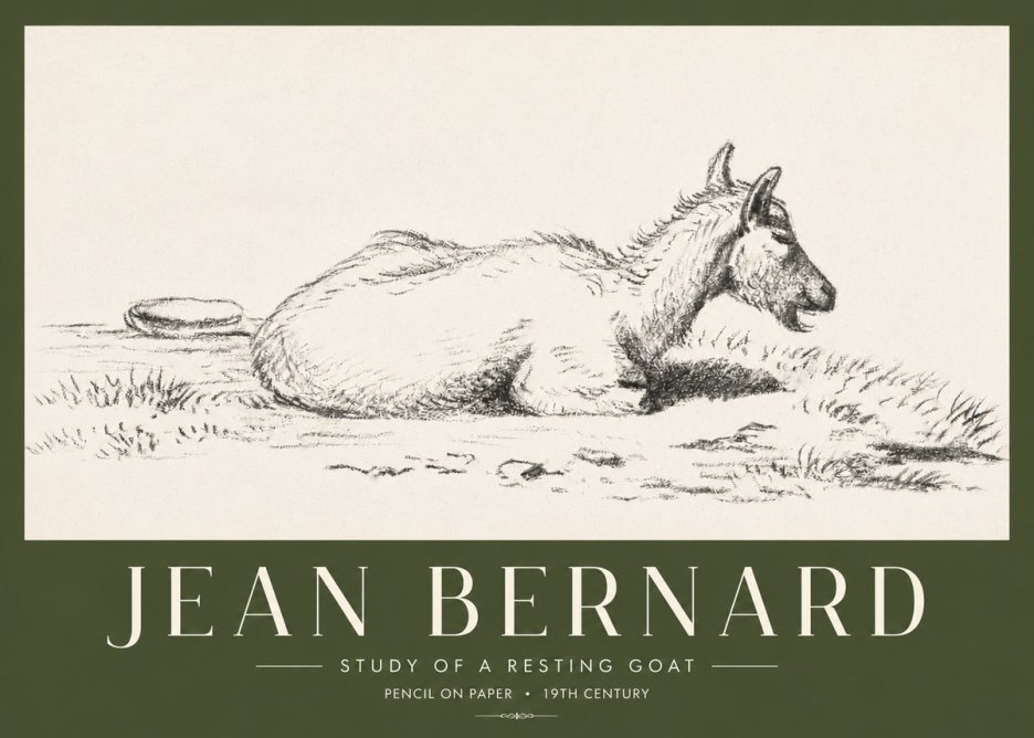 Jean Bernard Study of a Resting Goat No4 - Plakat