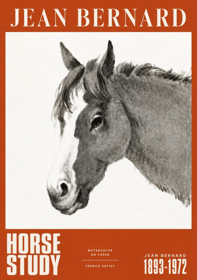 Jean Bernard Horse Study I No2 - Plakat