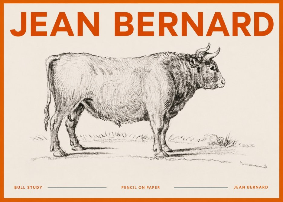 Jean Bernard Study of a Bull I No5 - Plakat