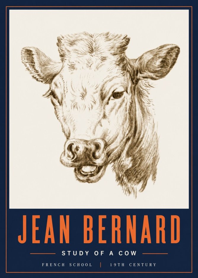 Jean Bernard Study of a Cow IV No6 - Plakat