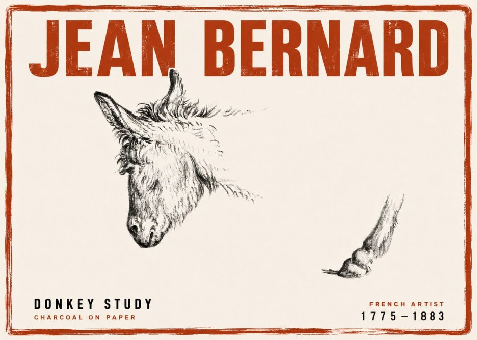 Jean Bernard Study of a Donkey II No4 - Plakat