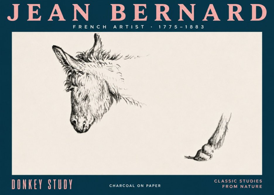 Jean Bernard Study of a Donkey II No5 - Plakat