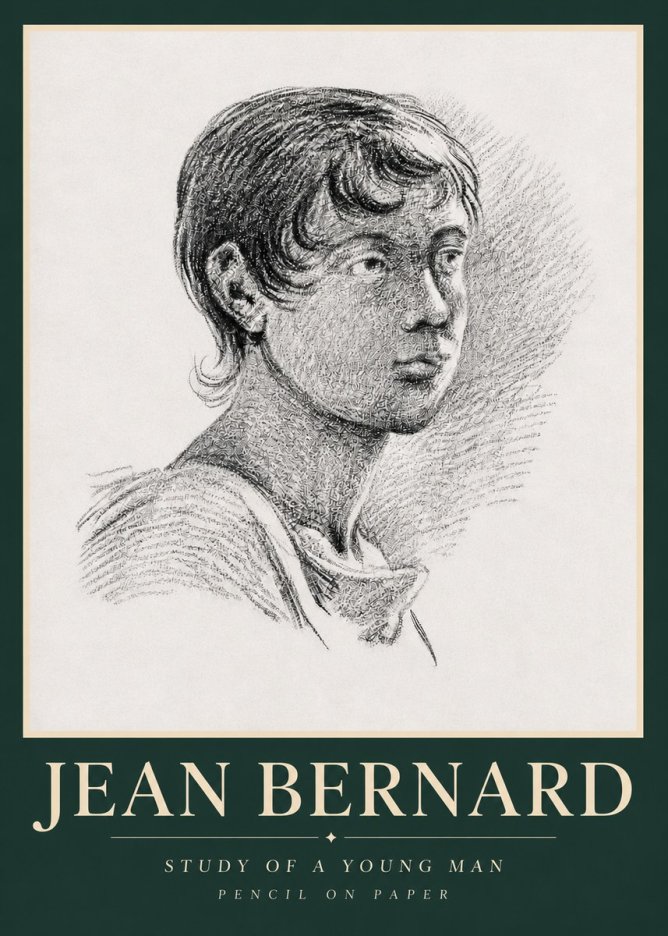 Jean Bernard Study of a Young Boy No5 - Plakat