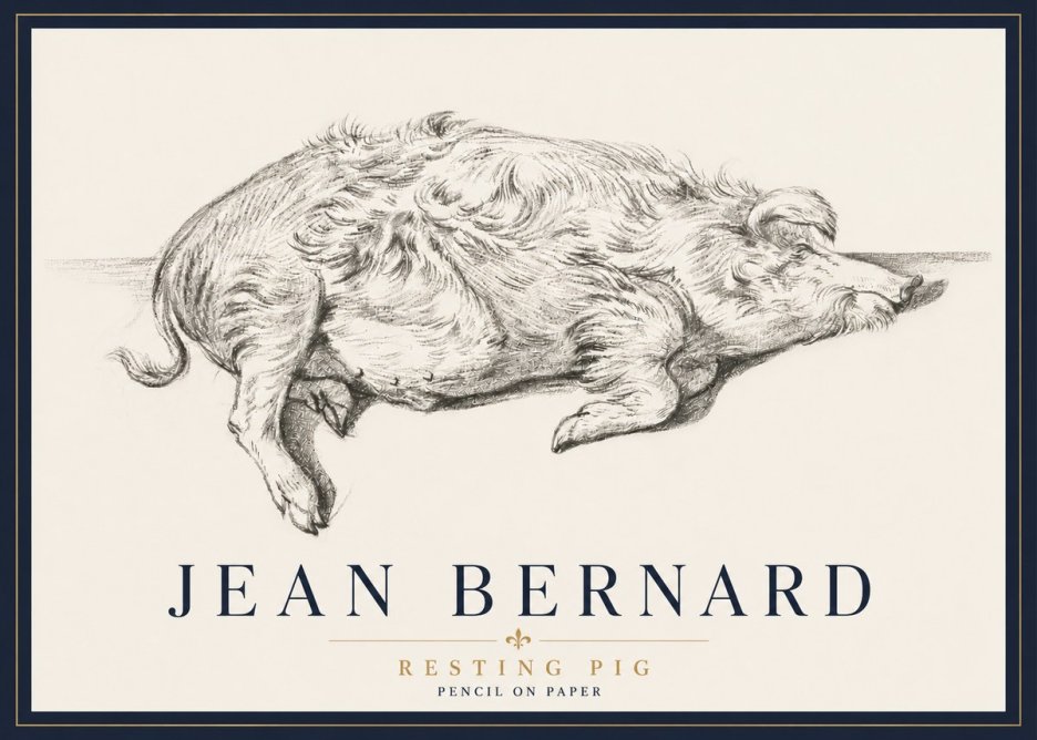 Jean Bernard Study of a Pig I No6 - Plakat