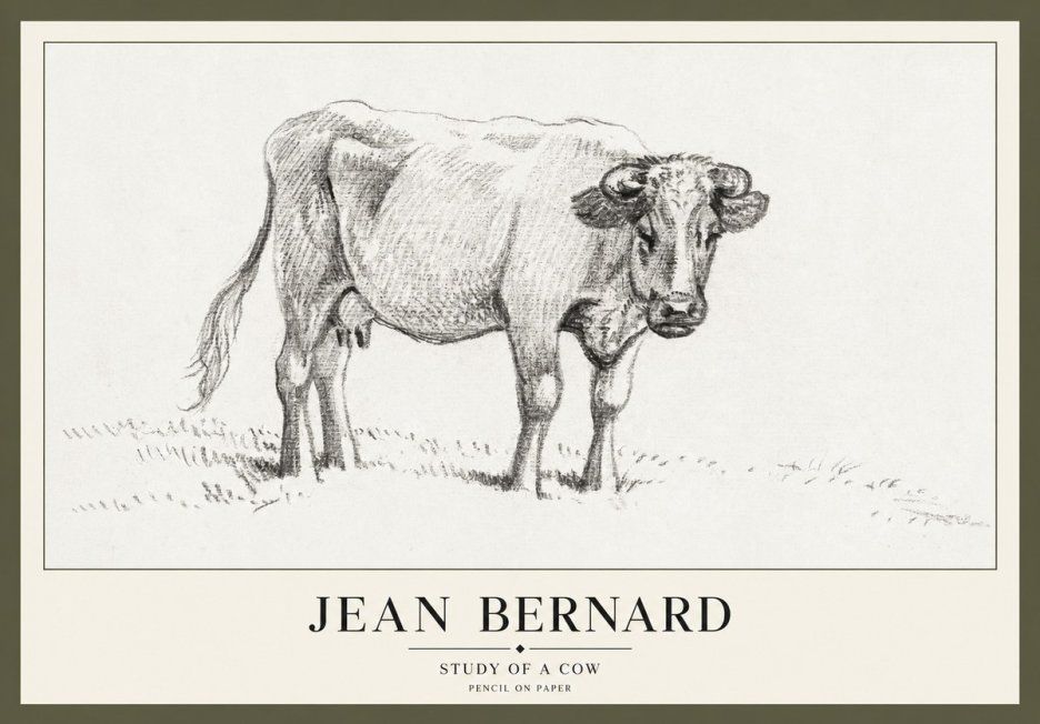 Jean Bernard Study of a Cow V No3 - Plakat