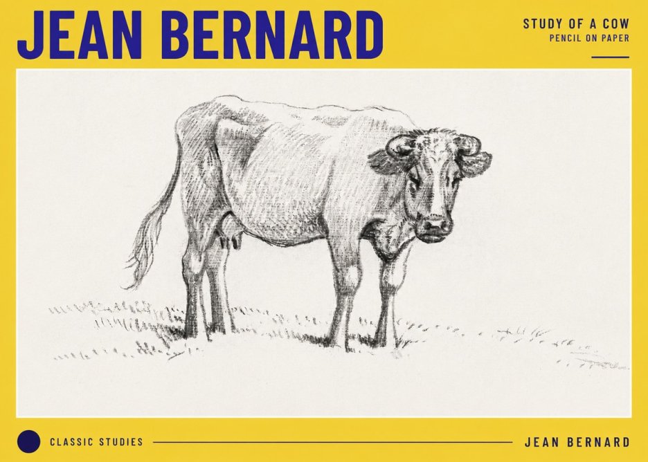 Jean Bernard Study of a Cow V No6 - Plakat