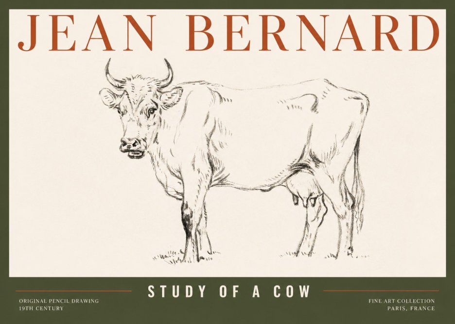 Jean Bernard Study of a Cow VI No2 - Plakat