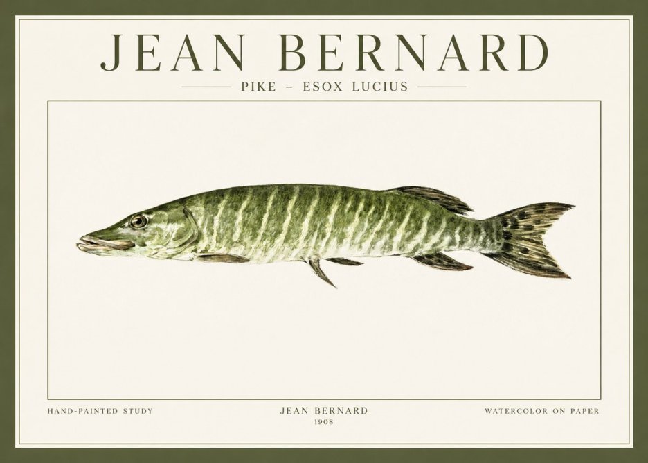 Jean Bernard Northern Pike No2 - Plakat