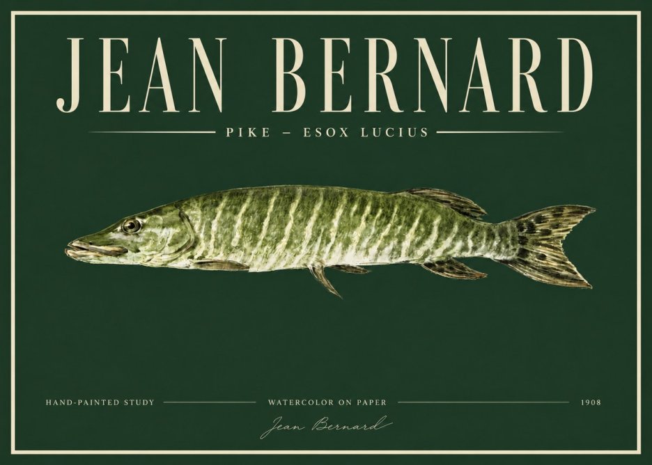 Jean Bernard Northern Pike No4 - Plakat