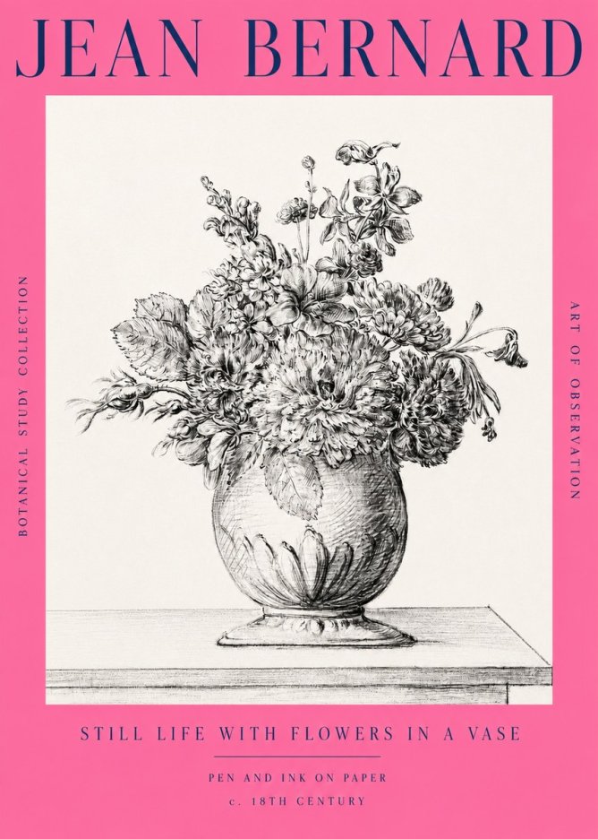 Jean Bernard Floral Composition in a Vase No3 - Plakat