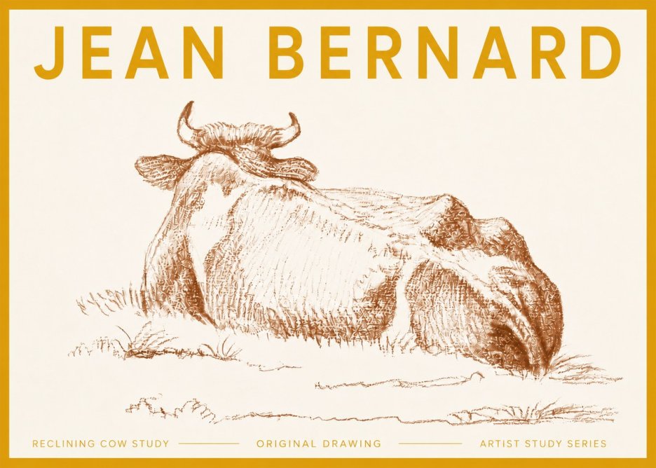 Jean Bernard Reclining Cow Study No5 - Plakat