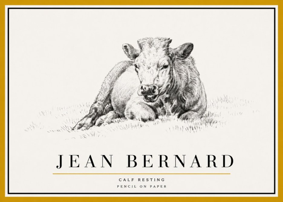 Jean Bernard Calf Resting No5 - Plakat