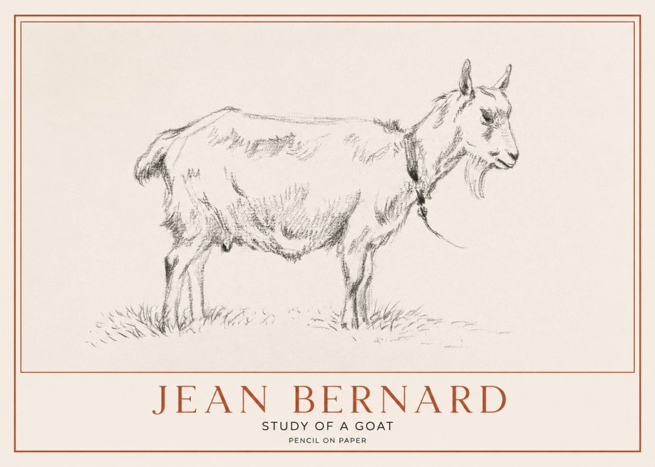 Jean Bernard Study of a Goat III No1 - Plakat