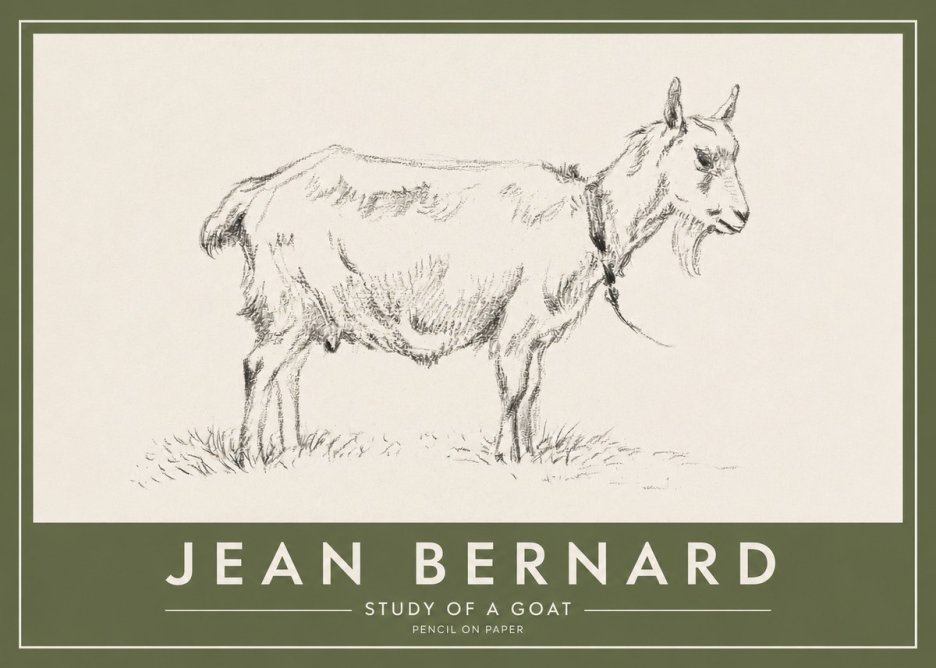 Jean Bernard Study of a Goat III No2 - Plakat