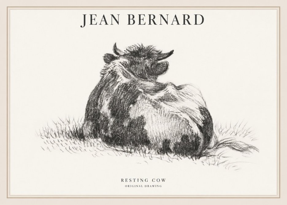 Jean Bernard Resting Highland Cow No6 - Plakat