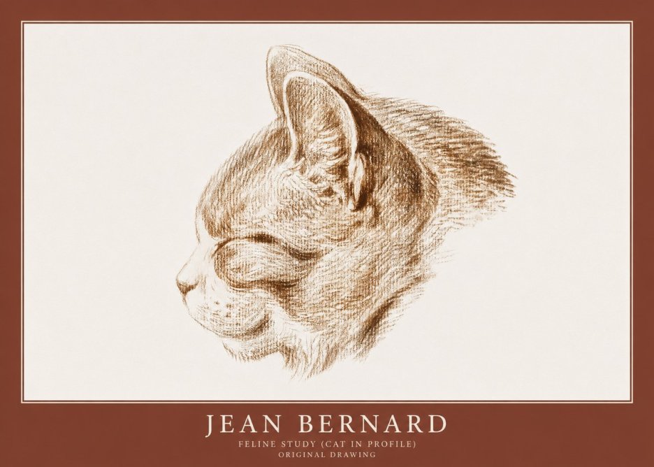 Jean Bernard Cat Study VI No2 - Plakat