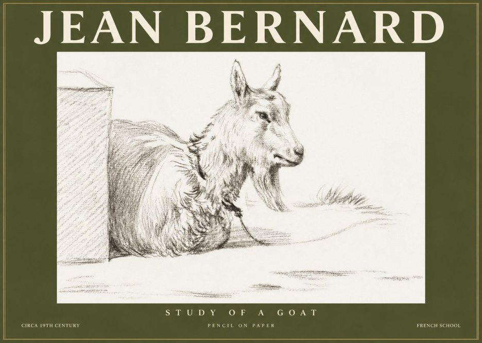 Jean Bernard Study of a Goat IV No3 - Plakat