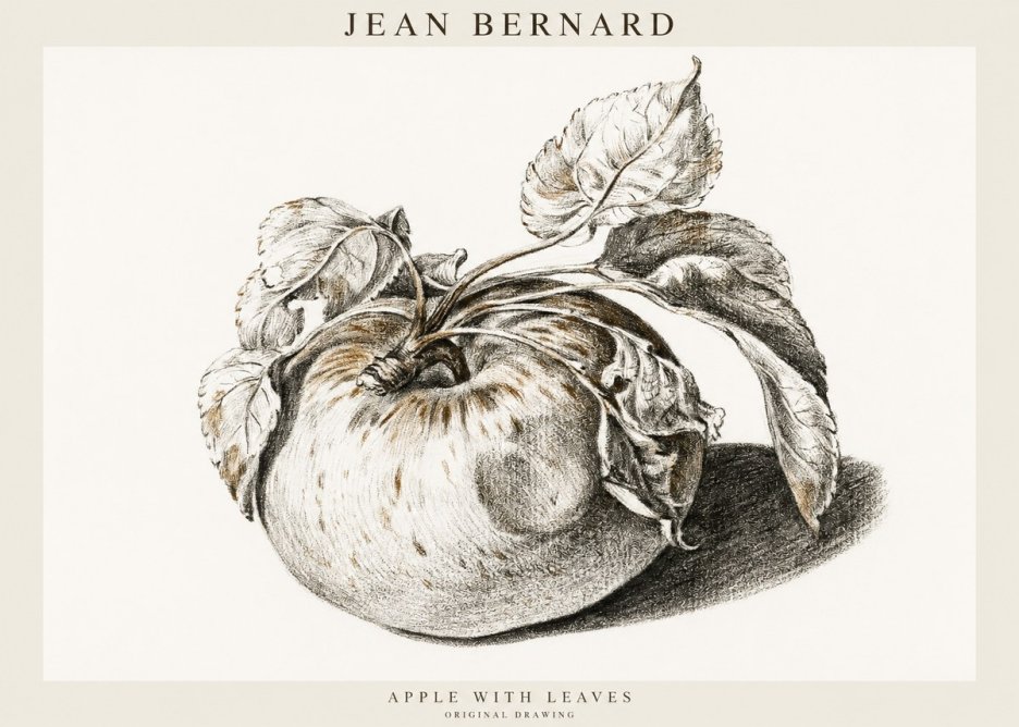 Jean Bernard Apple with Leaves No1 - Plakat