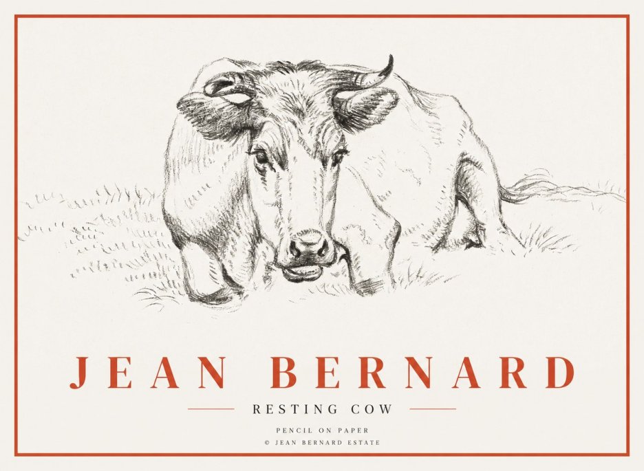 Jean Bernard Resting Cow II No3 - Plakat