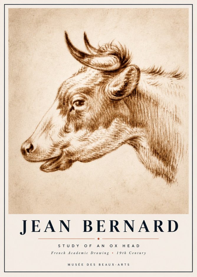 Jean Bernard Bovine Study II No6 - Plakat