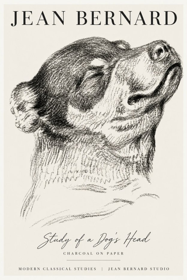 Jean Bernard Study of a Dog III No4 - Plakat