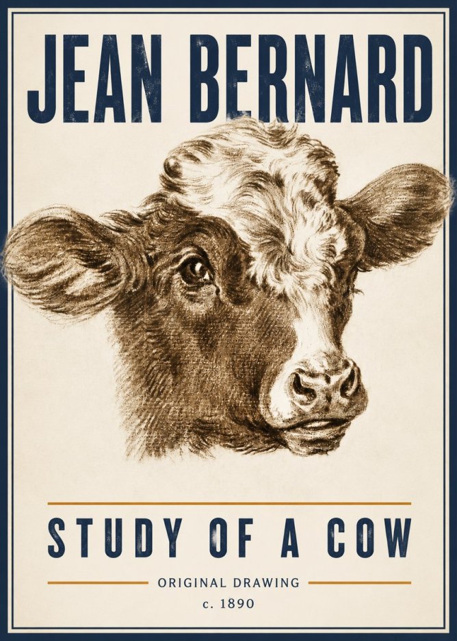 Jean Bernard Study of a Cow VIII No6 - Plakat