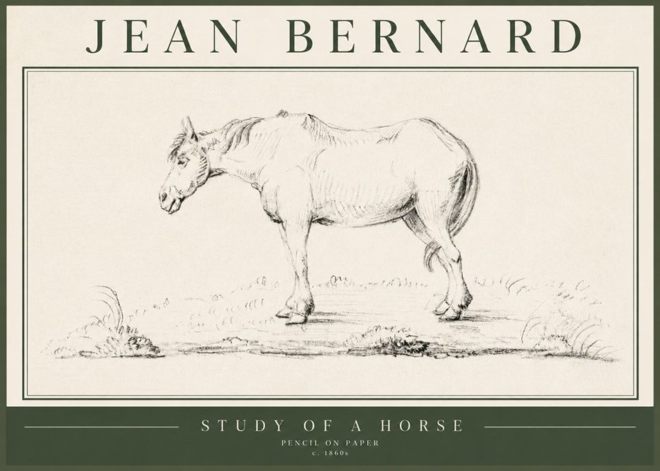 Jean Bernard Study of a Horse IX No5 - Plakat