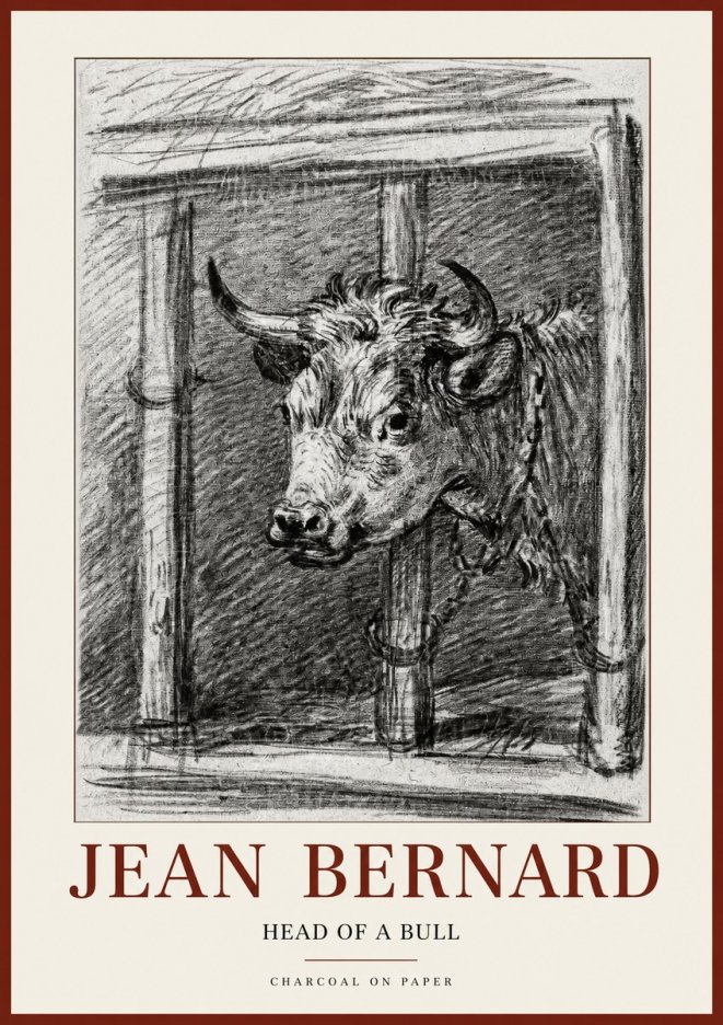 Jean Bernard Study of a Bull II No2 - Plakat
