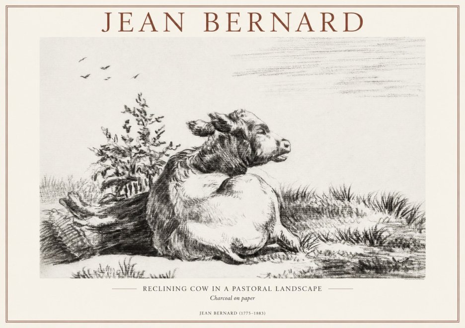 Jean Bernard Study of a Calf III No2 - Plakat