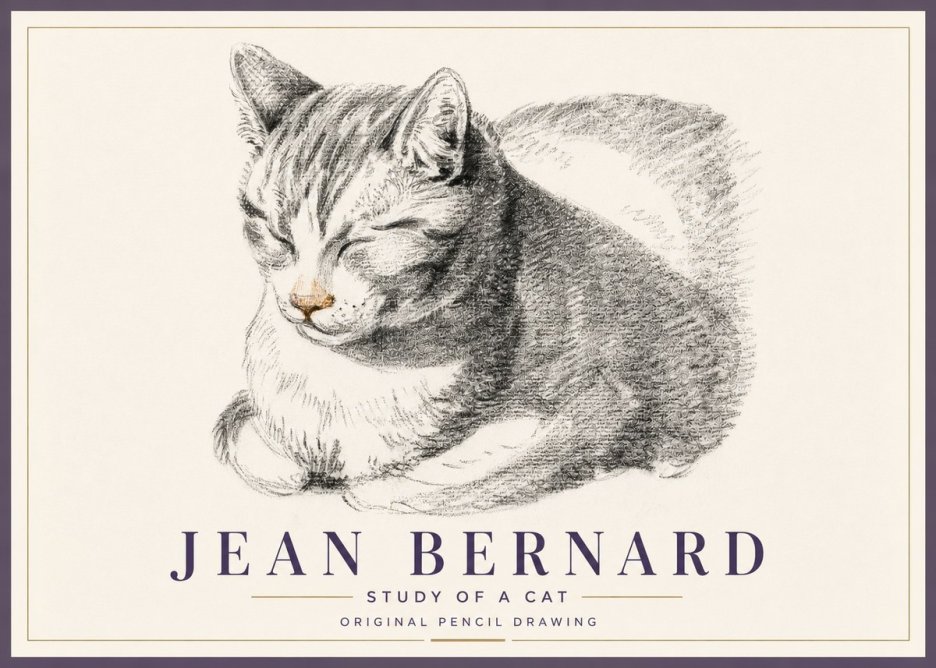 Jean Bernard Sleeping Cat VI No5 - Plakat