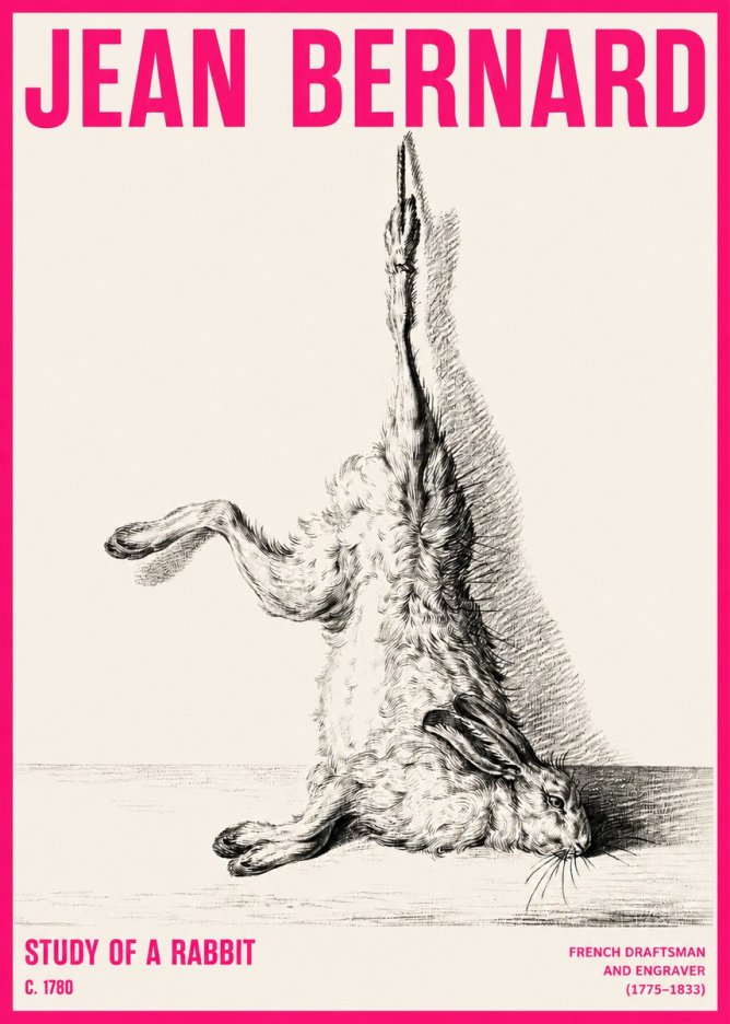 Jean Bernard The Dancing Hare No6 - Plakat