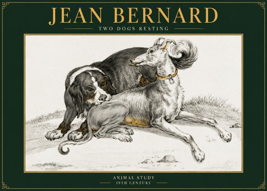 Jean Bernard Two Dogs Resting No5 - Plakat