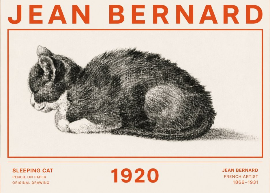 Jean Bernard Sleeping Cat VII No2 - Plakat