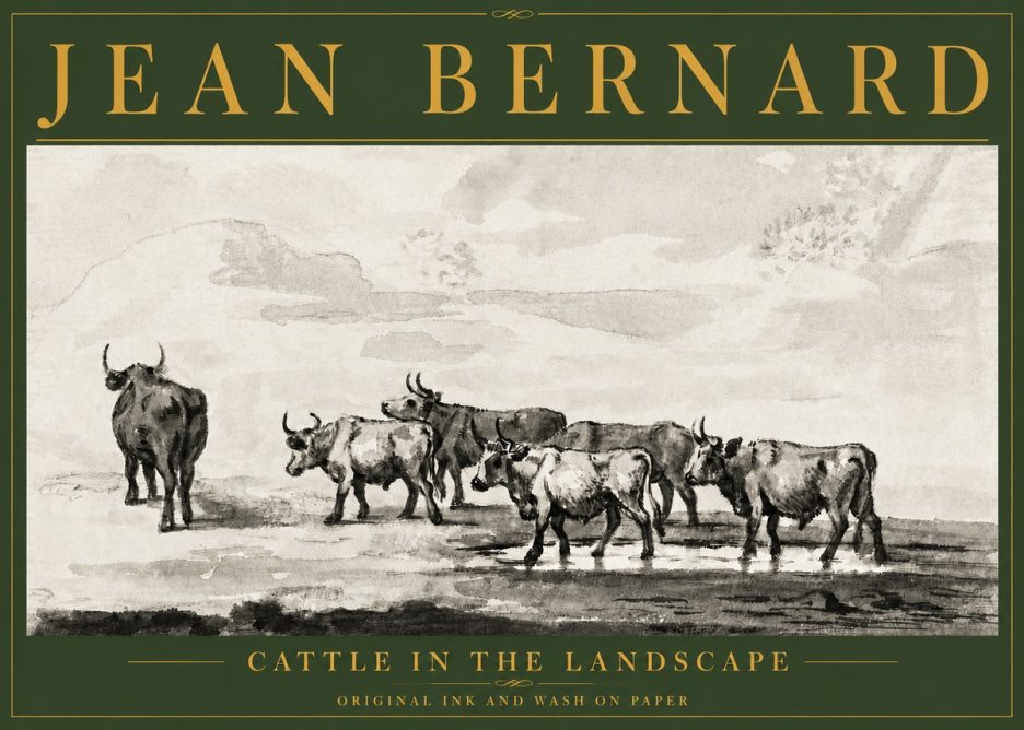 Jean Bernard Cattle in the Landscape No4 - Plakat